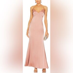 NWT Alice and Olivia‎ Julietta V-Neck Slip Maxi Dress in Burnt Rose - 0